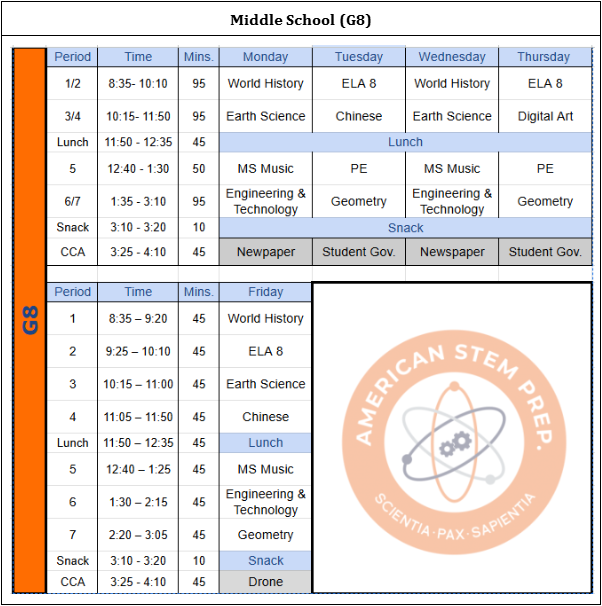 New School Schedule